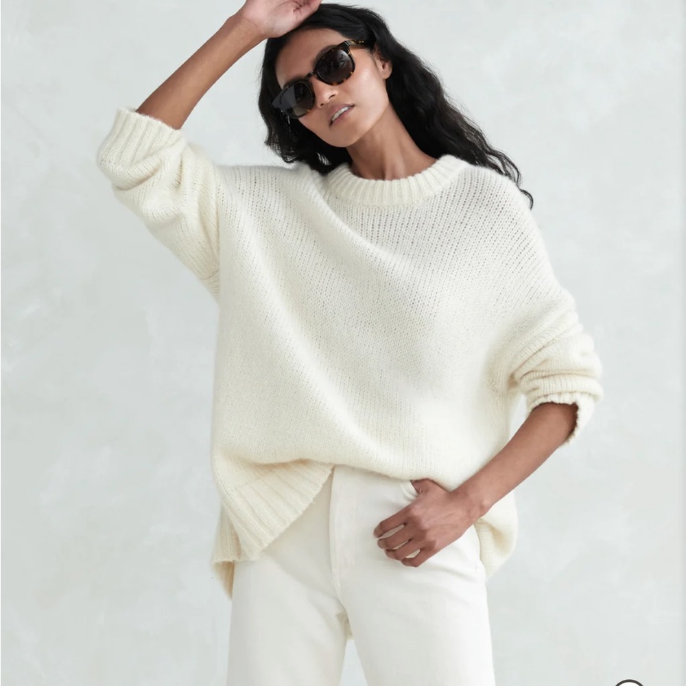 Jenni Kayne alpaca cocoon crewneck sweater ivory